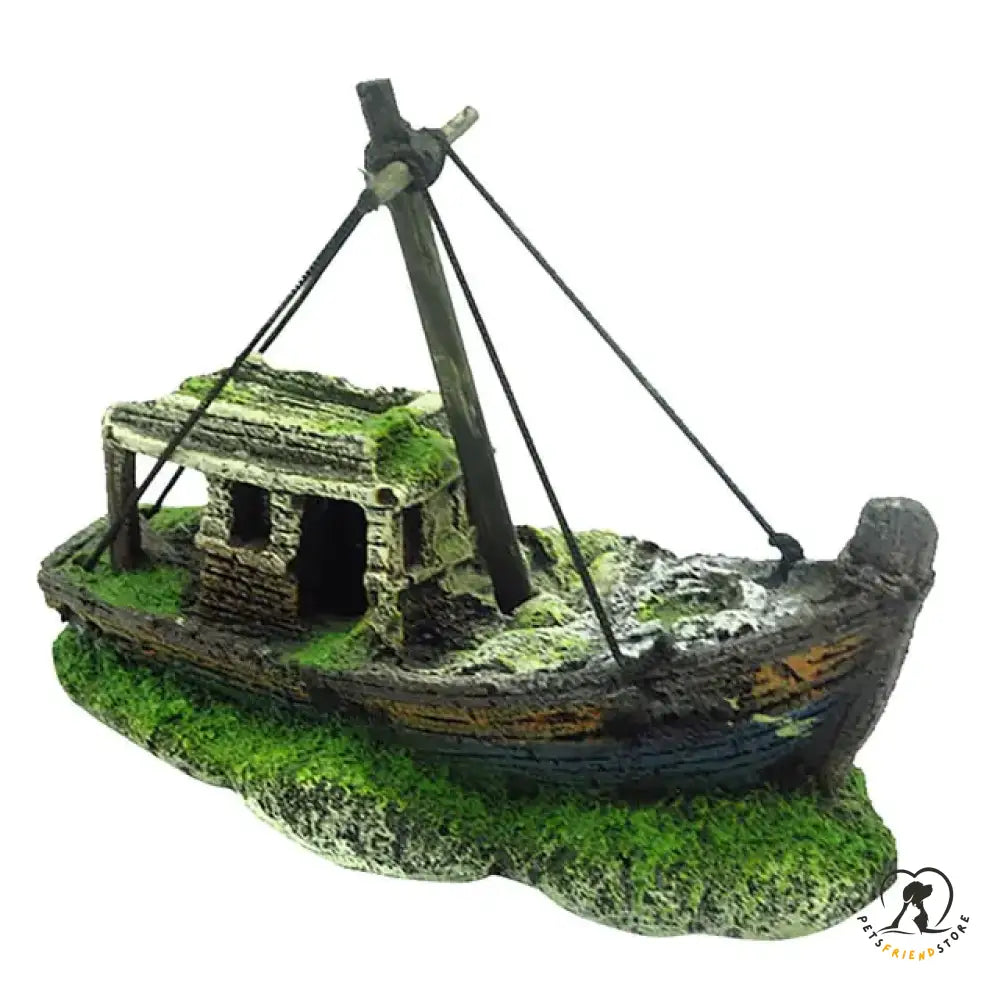 Aquarium Resin Ornament Pirate Ship Wreck A Multicolor / 15 X 6 13 Cm