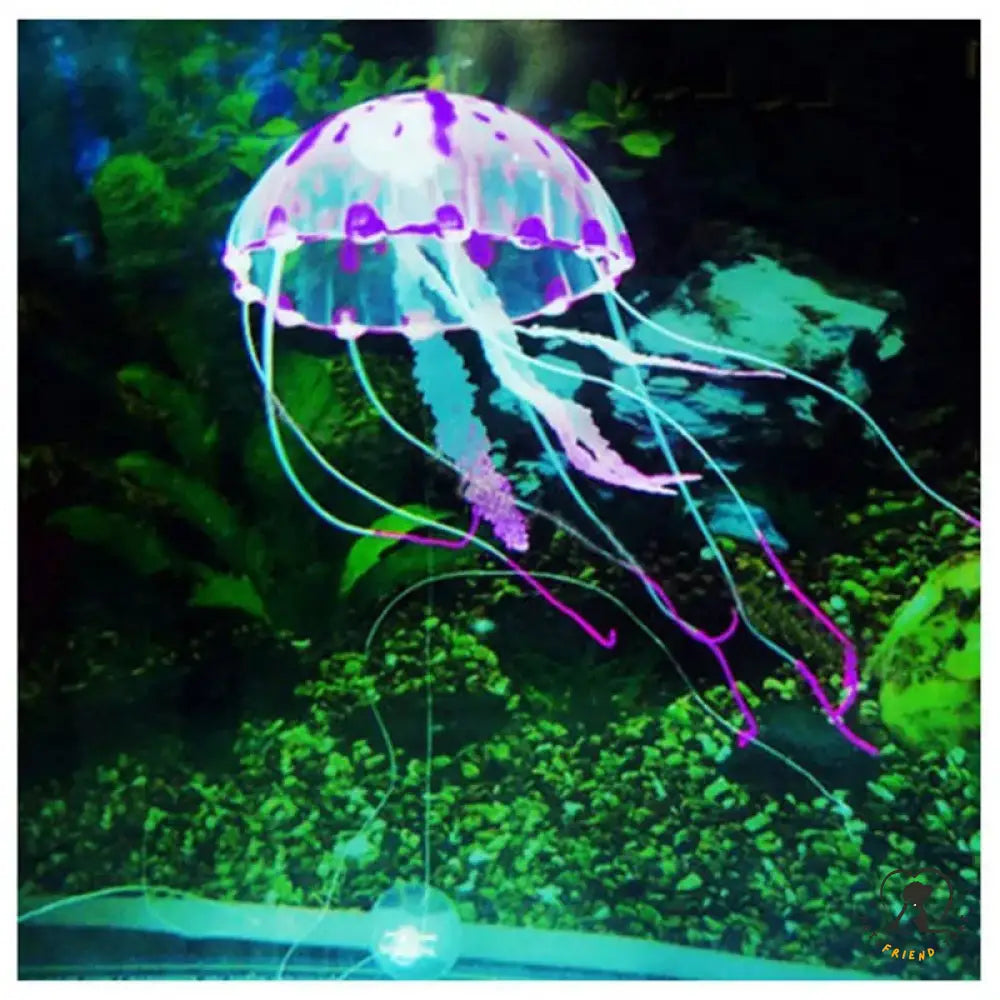 Artificial Swim Glowing Effect Jellyfish Aquarium Decoration Purple / M