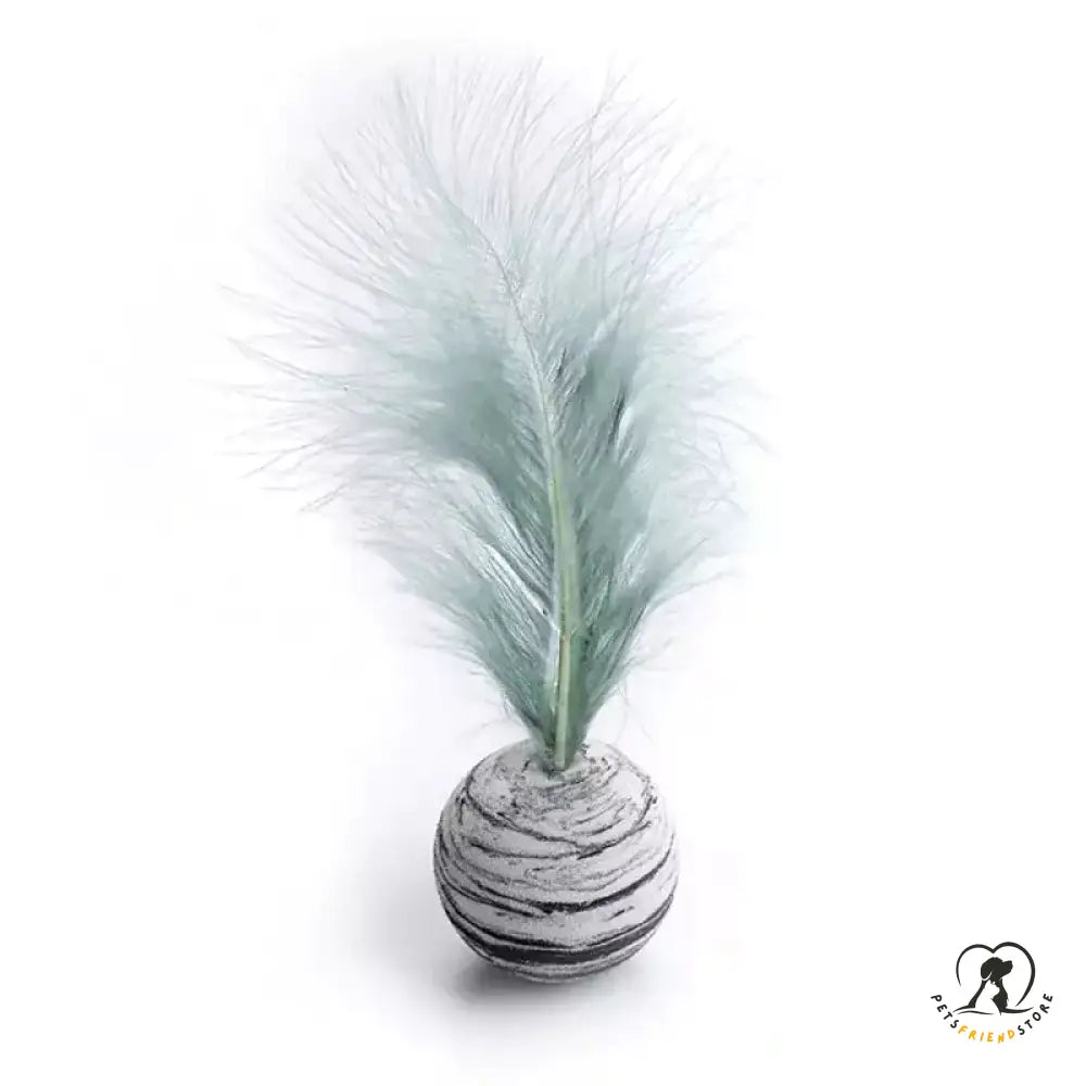 Cat Toy Feather Ball Black / 1 Piece