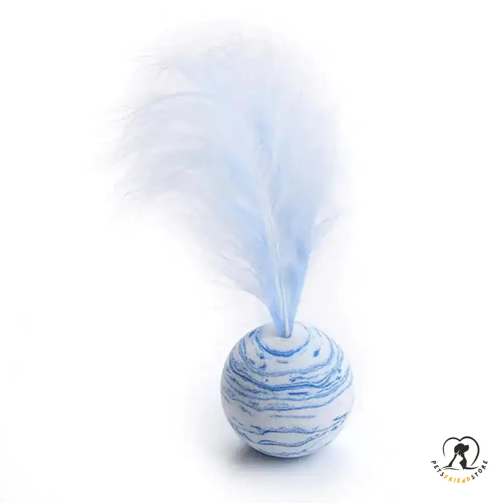 Cat Toy Feather Ball Blue / 1 Piece