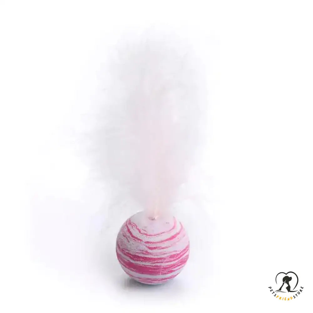 Cat Toy Feather Ball Pink / 1 Piece