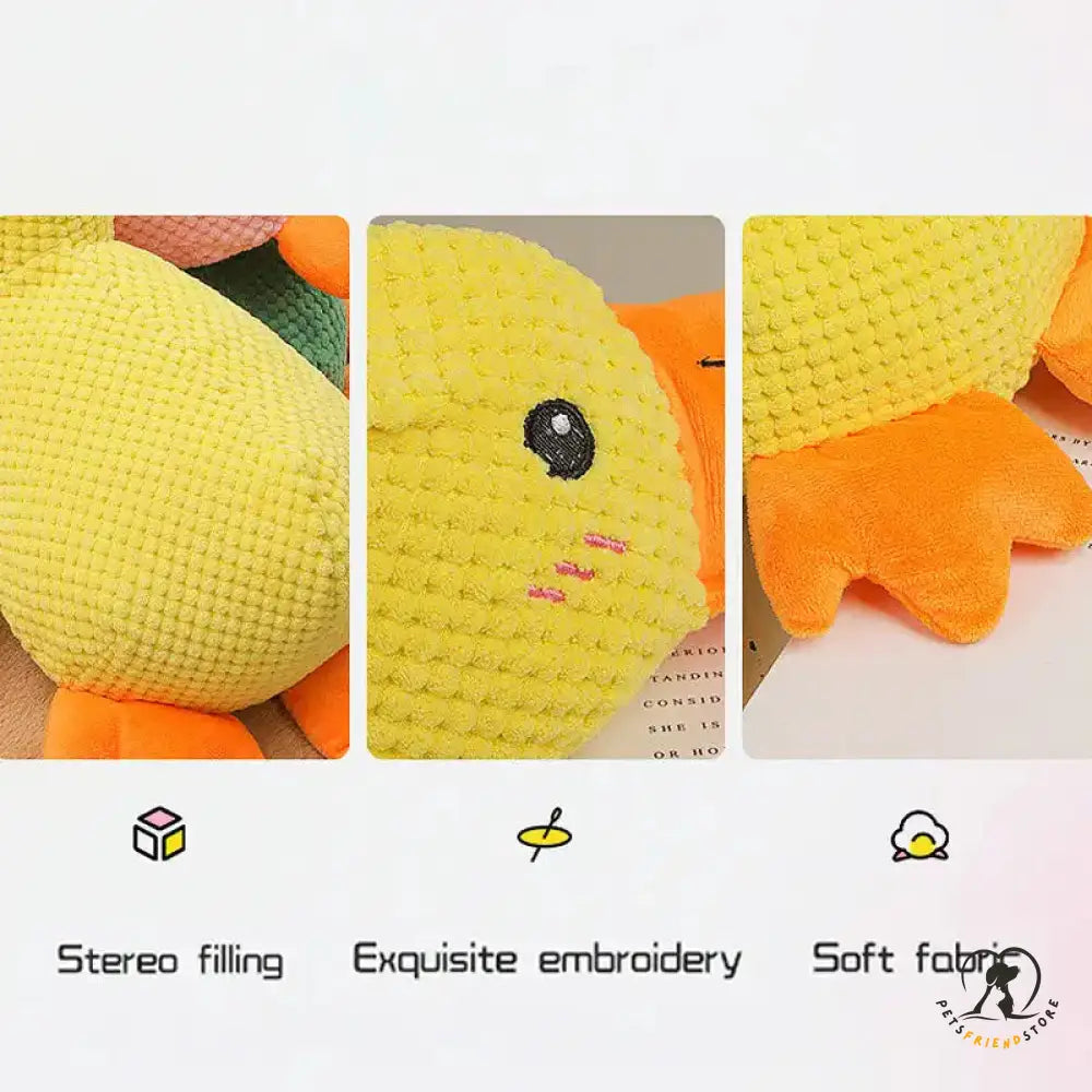 Durable Plush Chew Toy With Sounds For Dogs Quack-Quack Duck Dog