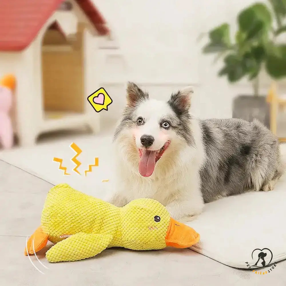 Durable Plush Chew Toy With Sounds For Dogs Quack-Quack Duck Dog