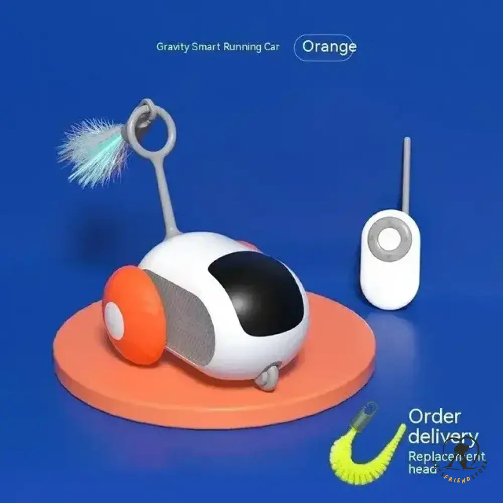 Interactive Cat Toy Car Orange / With Free Gifts