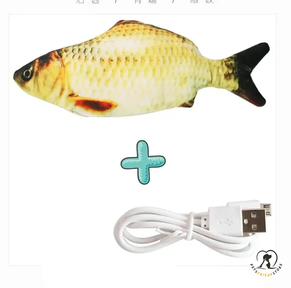 Interactive Electric Floppy Fish Cat Toy Jump And Usb Cable 1