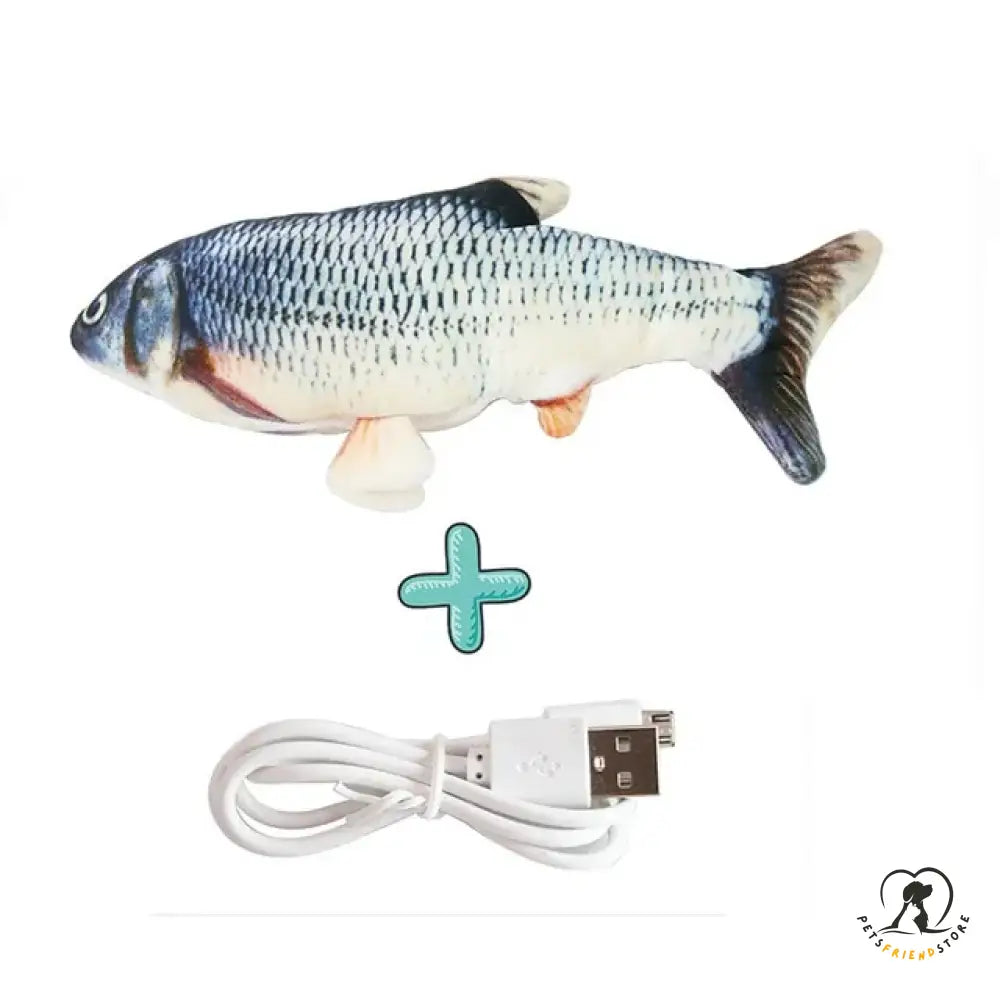 Interactive Electric Floppy Fish Cat Toy Jump And Usb Cable 2