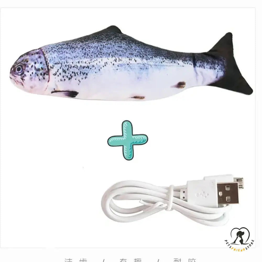 Interactive Electric Floppy Fish Cat Toy Jump And Usb Cable 4