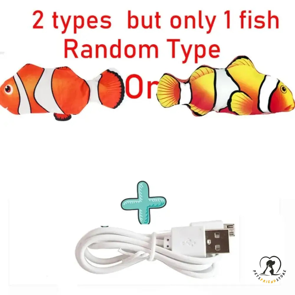 Interactive Electric Floppy Fish Cat Toy Jump And Usb Cable