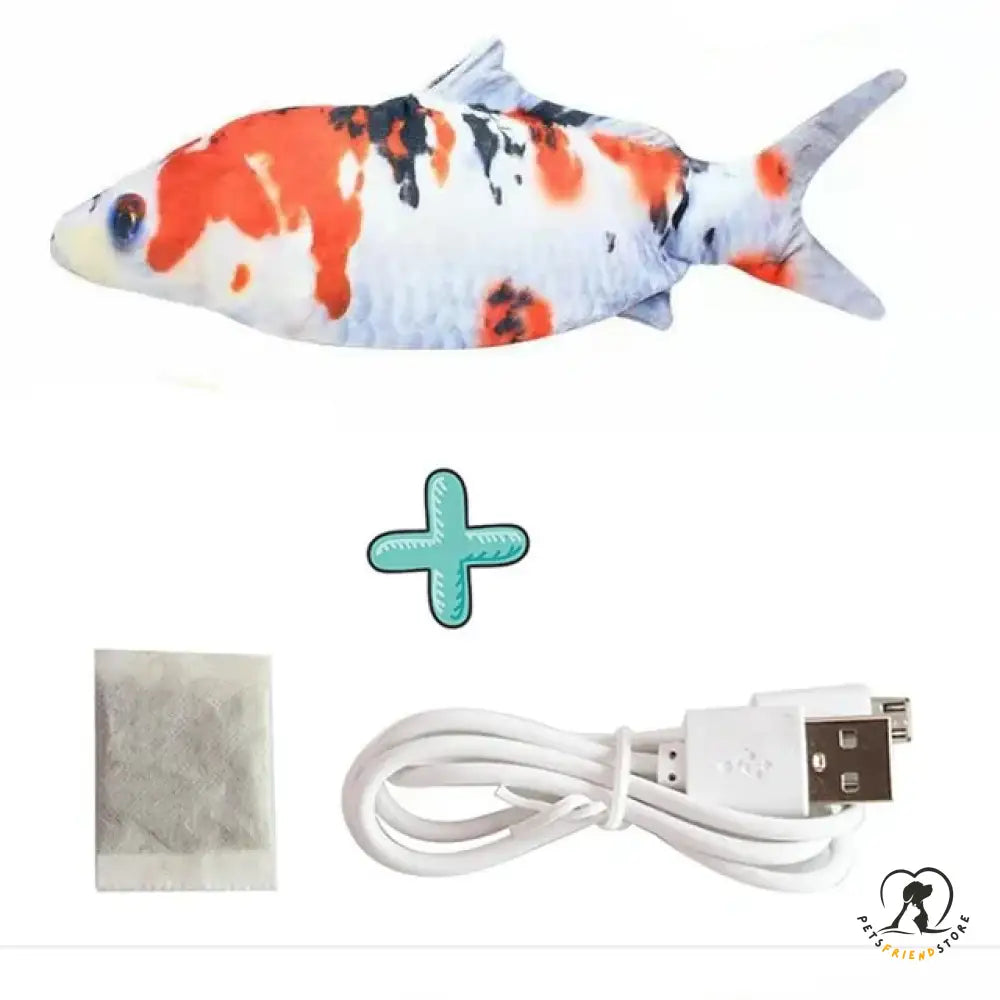 Interactive Electric Floppy Fish Cat Toy Jump Cable And Mint 12