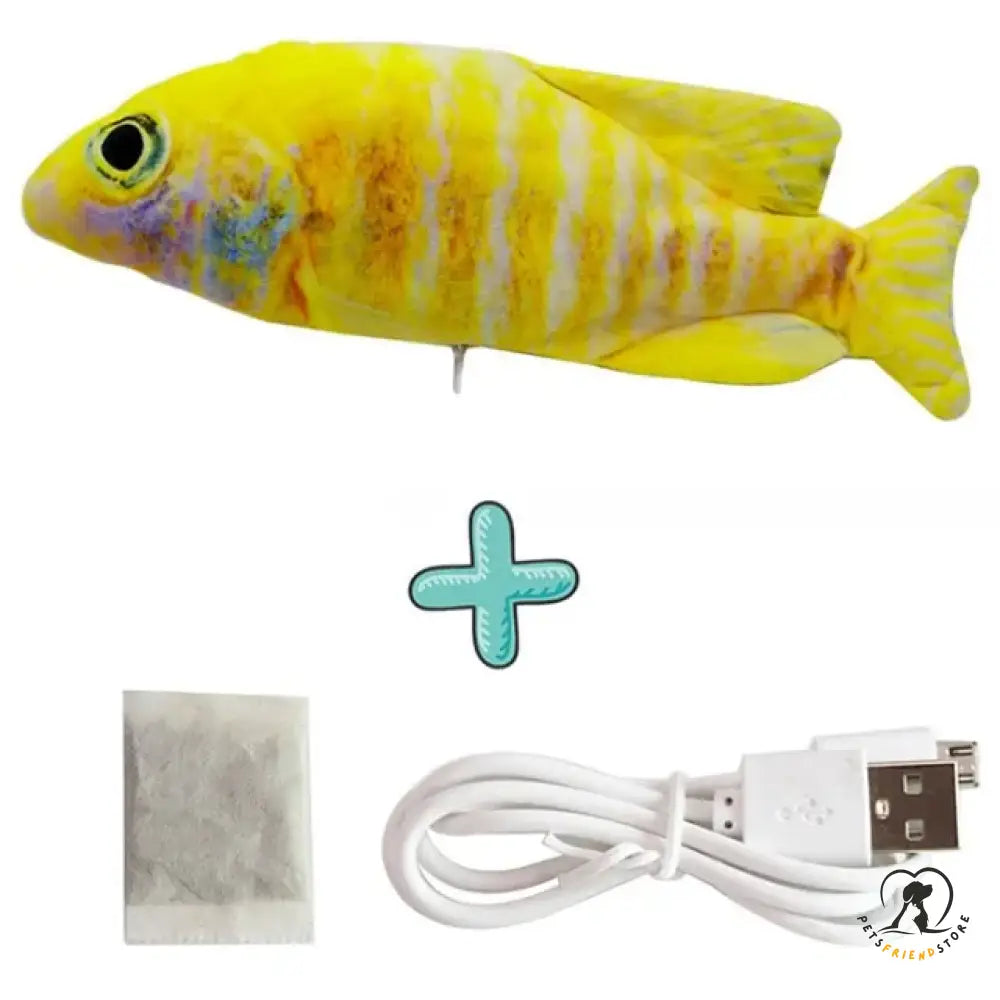 Interactive Electric Floppy Fish Cat Toy Jump Cable And Mint 8