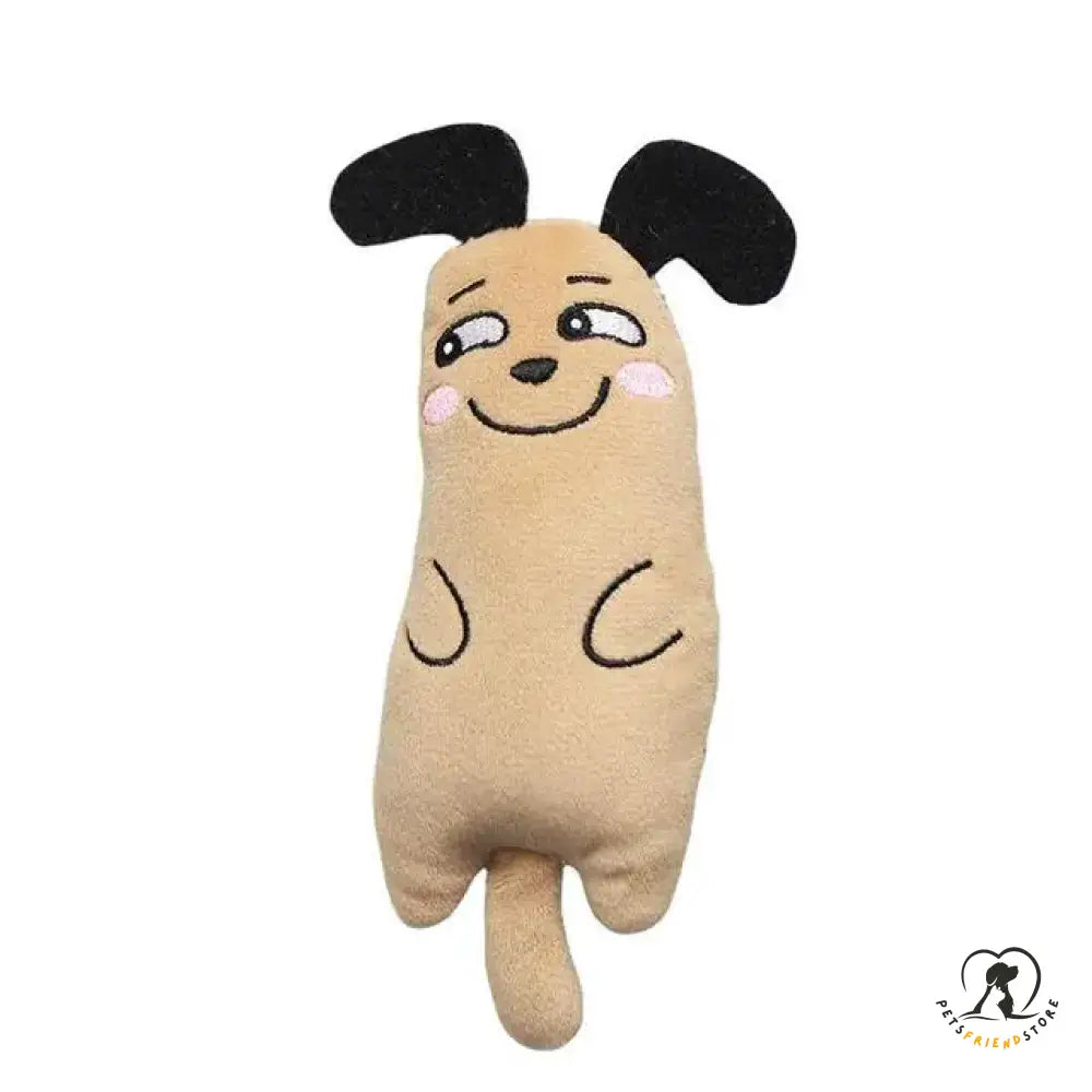 Interactive Plush Cat Toy Brown