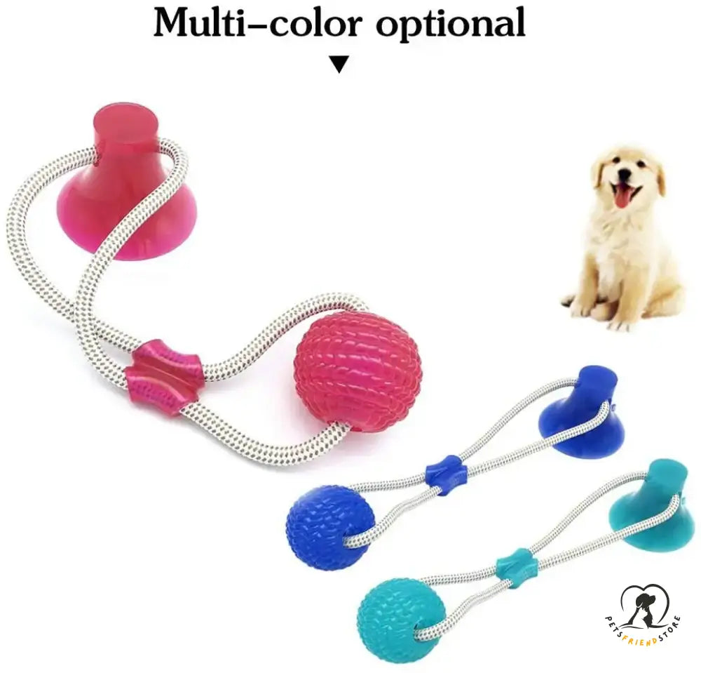 Interactive Suction Cup Dog Toy With Tpr Ball