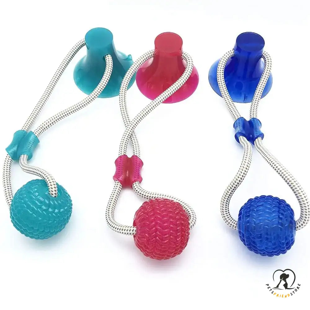 Interactive Suction Cup Dog Toy With Tpr Ball