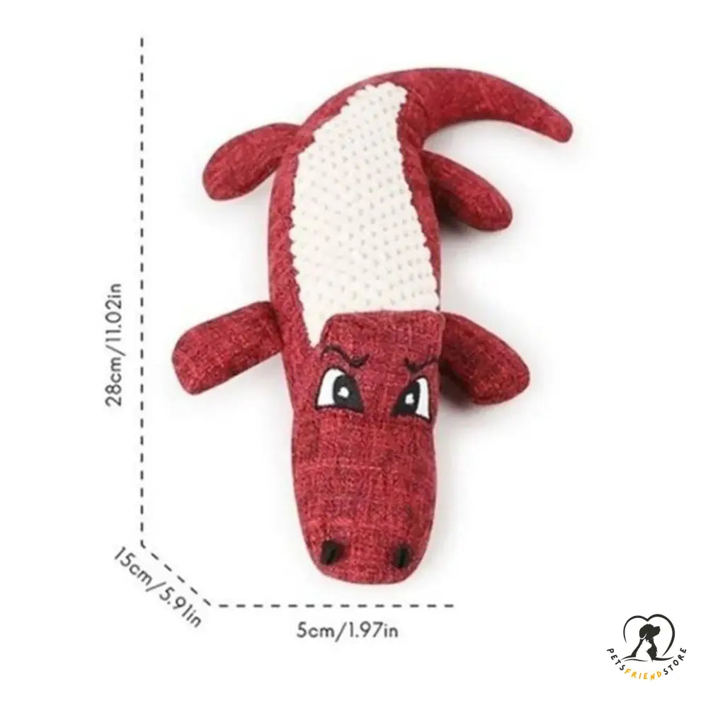 Linen Plush Crocodile Dog Toy: Squeaky Chew Toy For Cleaning Teeth 1Pc