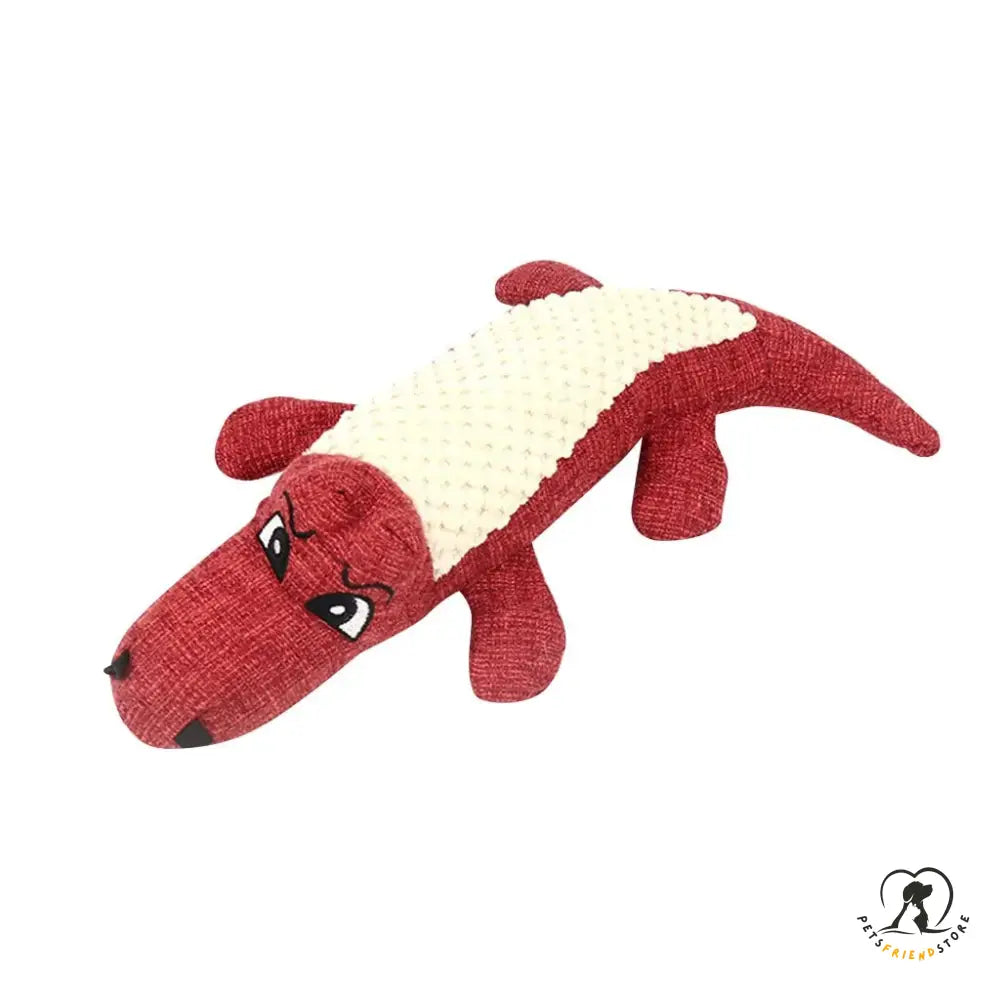 Linen Plush Crocodile Dog Toy: Squeaky Chew Toy For Cleaning Teeth 1Pc