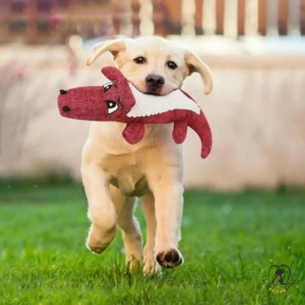 Linen Plush Crocodile Dog Toy: Squeaky Chew Toy For Cleaning Teeth 1Pc