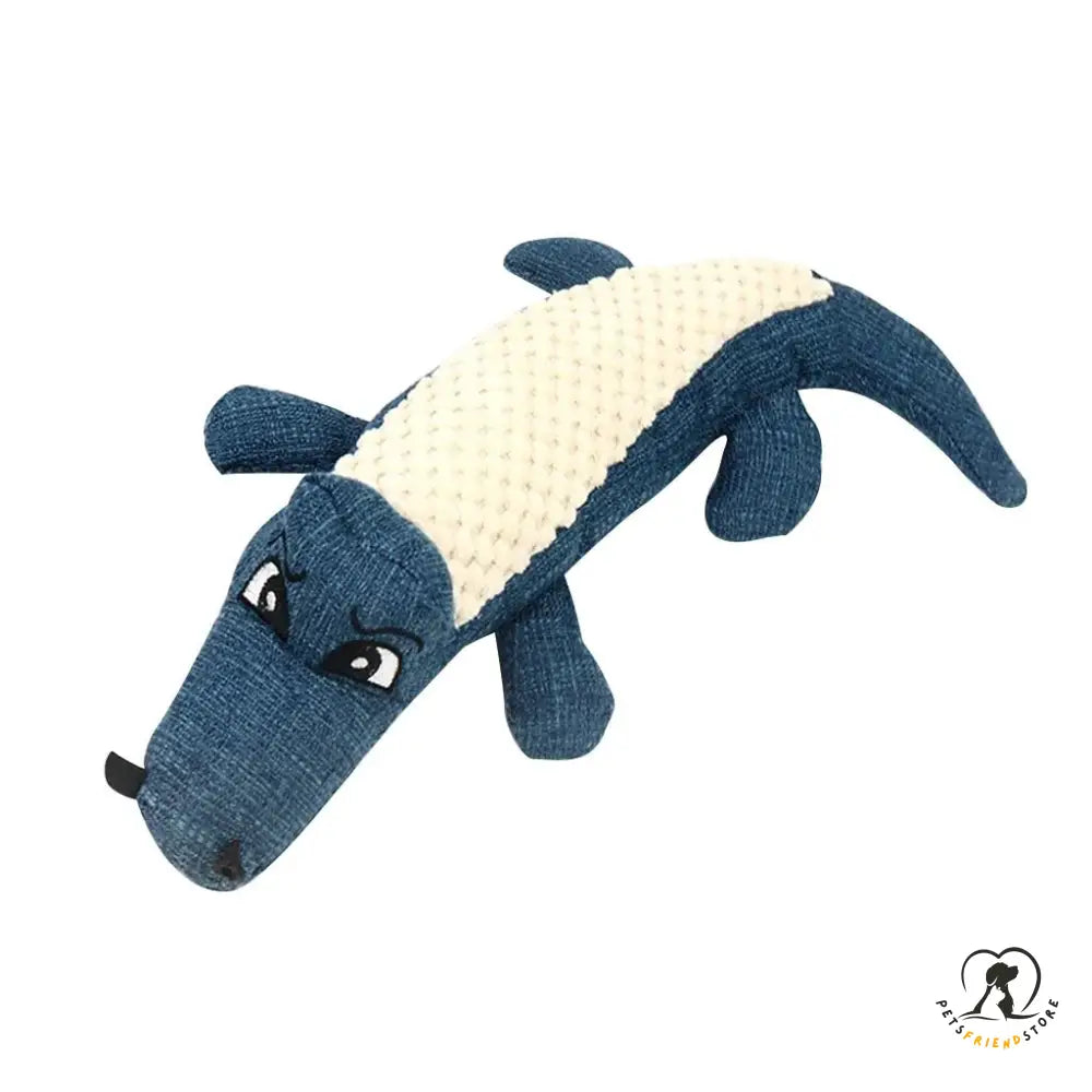 Linen Plush Crocodile Dog Toy: Squeaky Chew Toy For Cleaning Teeth 1Pc