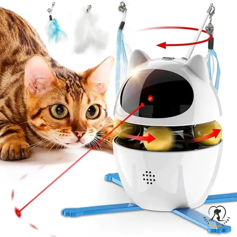 Multifunctional Interactive Cat Toy White / 4 X 5.3 Inches