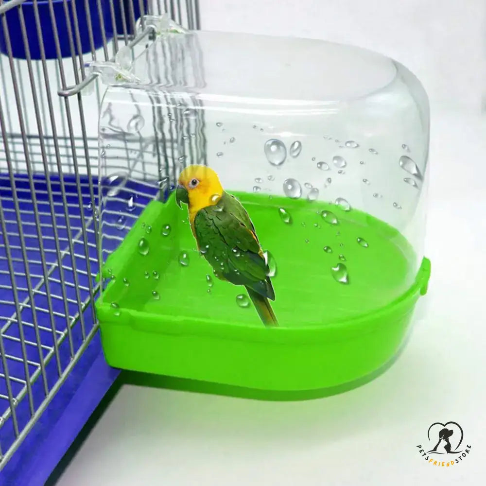 Parrot Bird Bathtub Box Green / 13 X 13.5 12.5 Cm