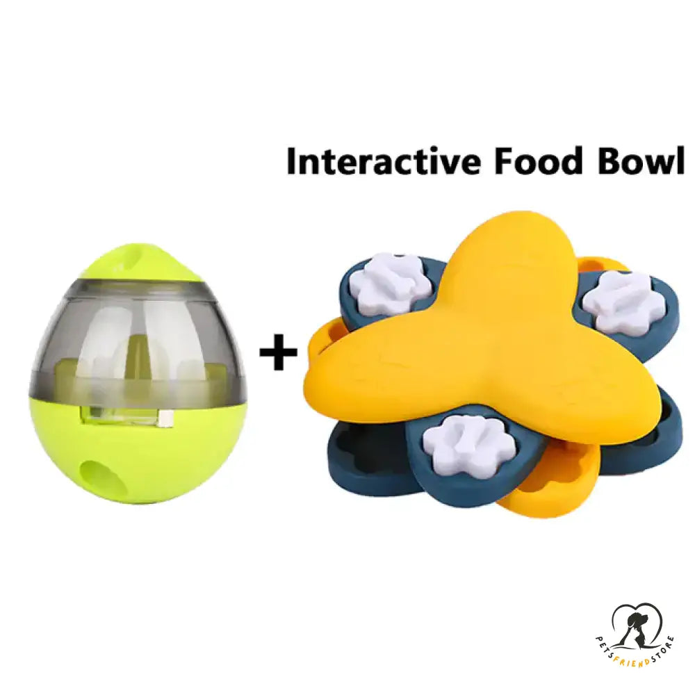 Pets Iq Treat Toys Yellow And Bowl