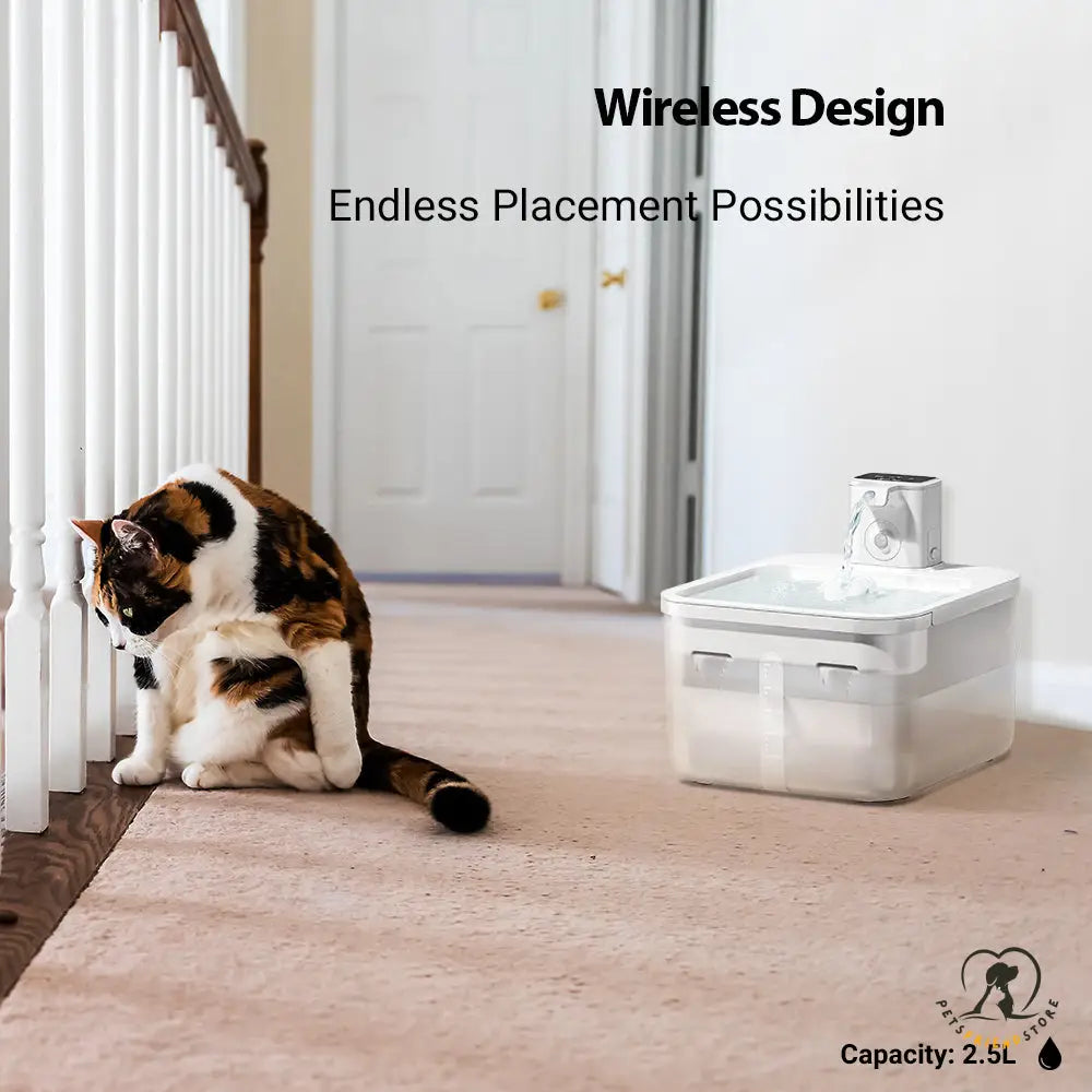 Petsfriendstore™ 2.5L Wireless Cat Dog Water Fountain