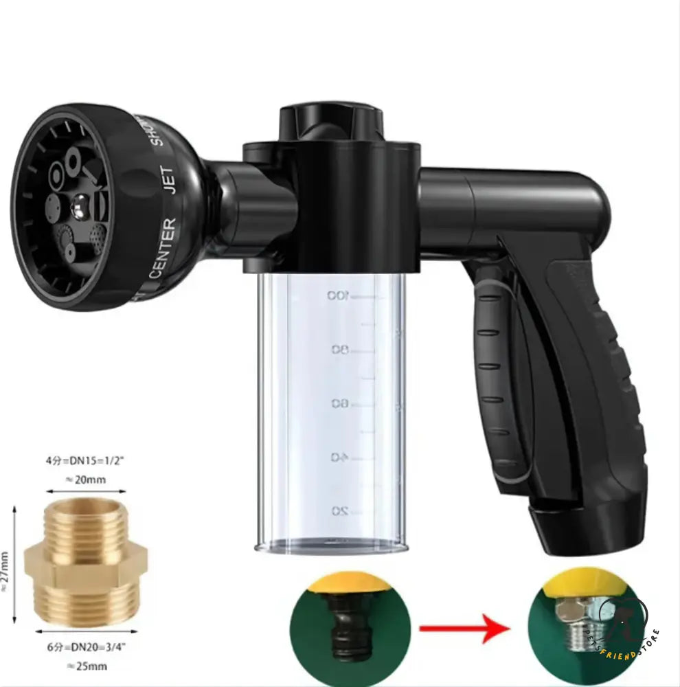 Petsfriendstore™High Pressure Pet Shower Black / With Shower Connector