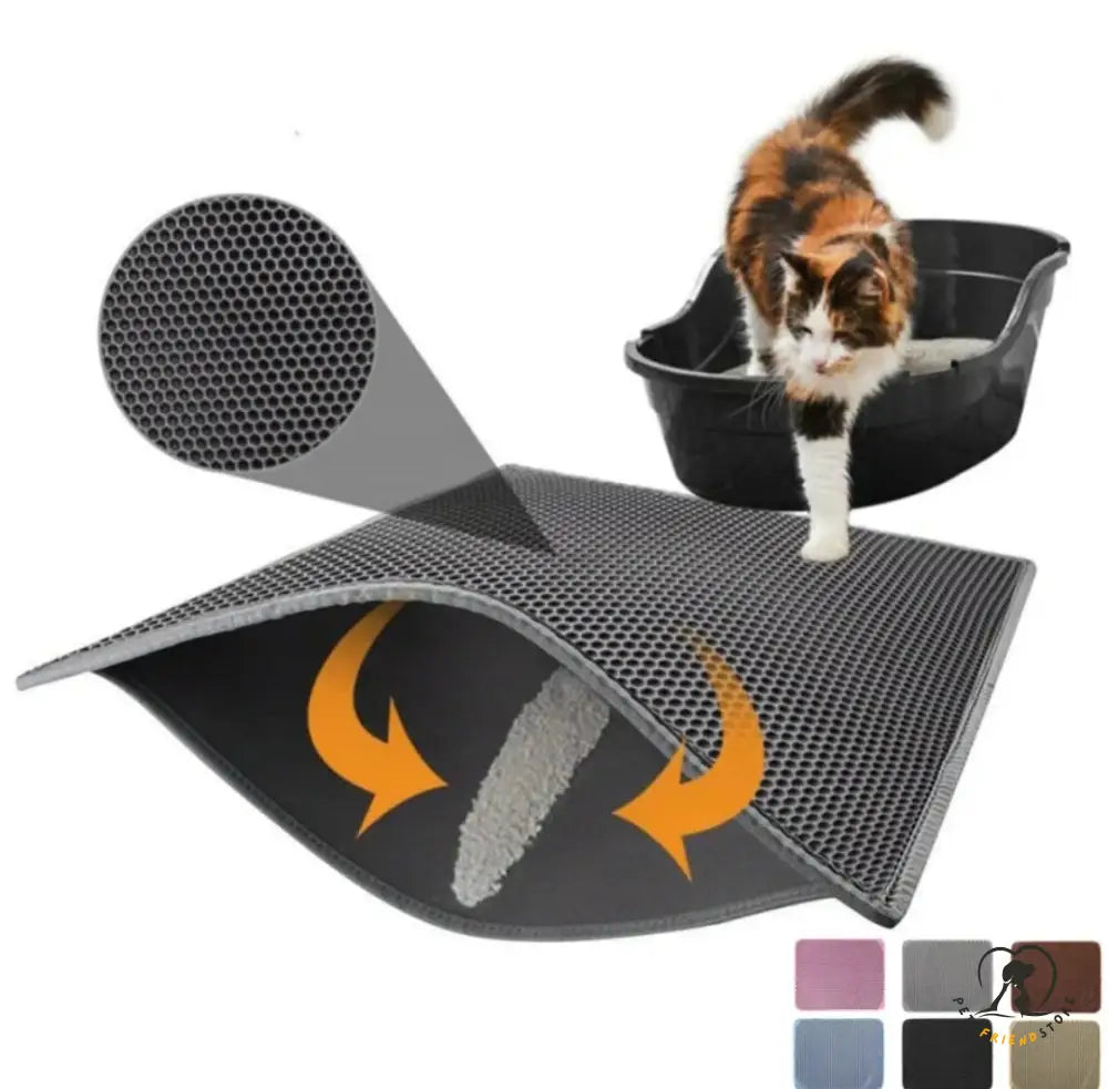 PetsFriendStore™ pet cat litter mat, waterproof and non-slip for trapping litter