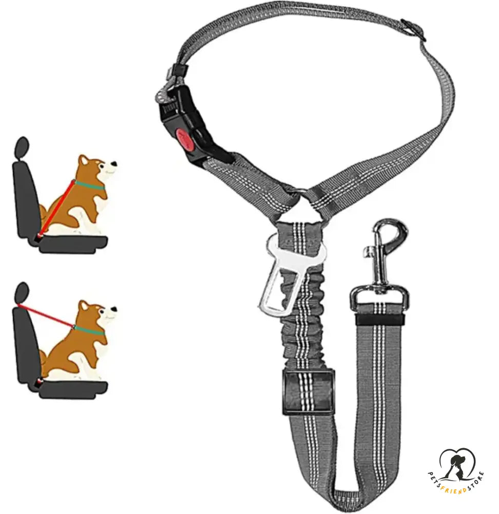 Petsfriendstore™Two-In-One Dog Safety Belt Grey