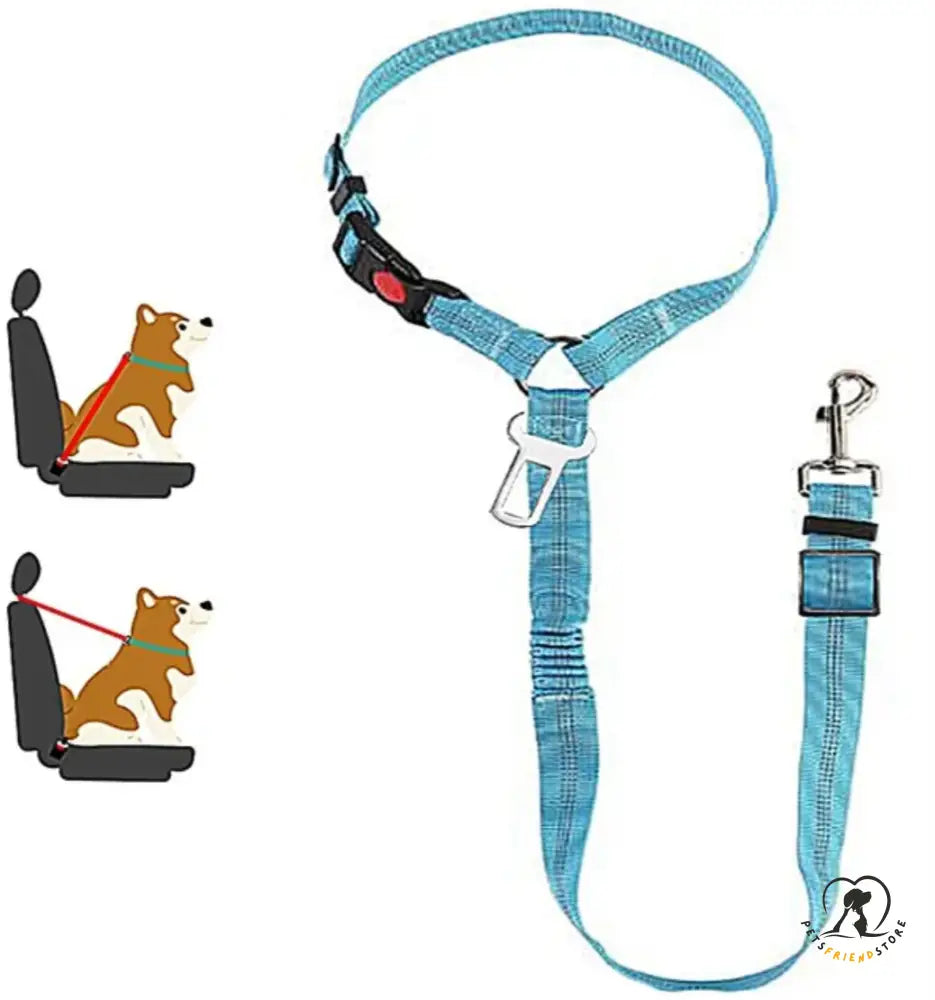 Petsfriendstore™Two-In-One Dog Safety Belt Light Blue