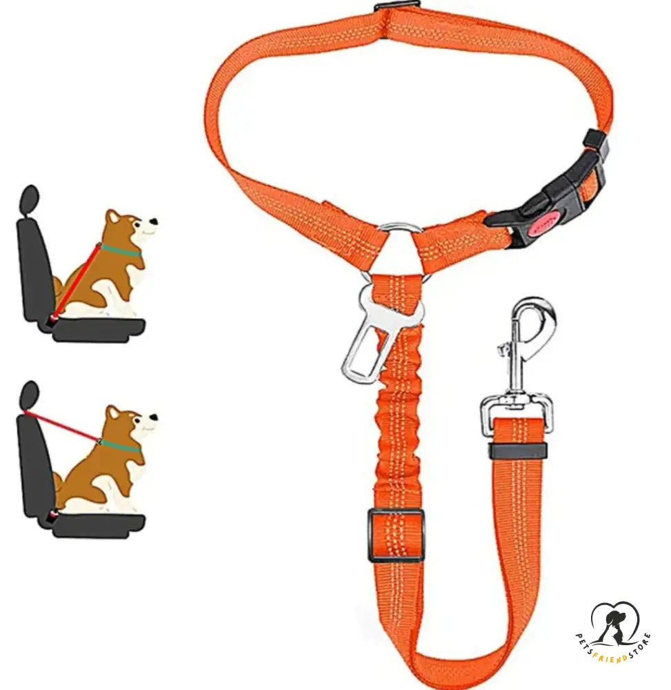 Petsfriendstore™Two-In-One Dog Safety Belt Orange