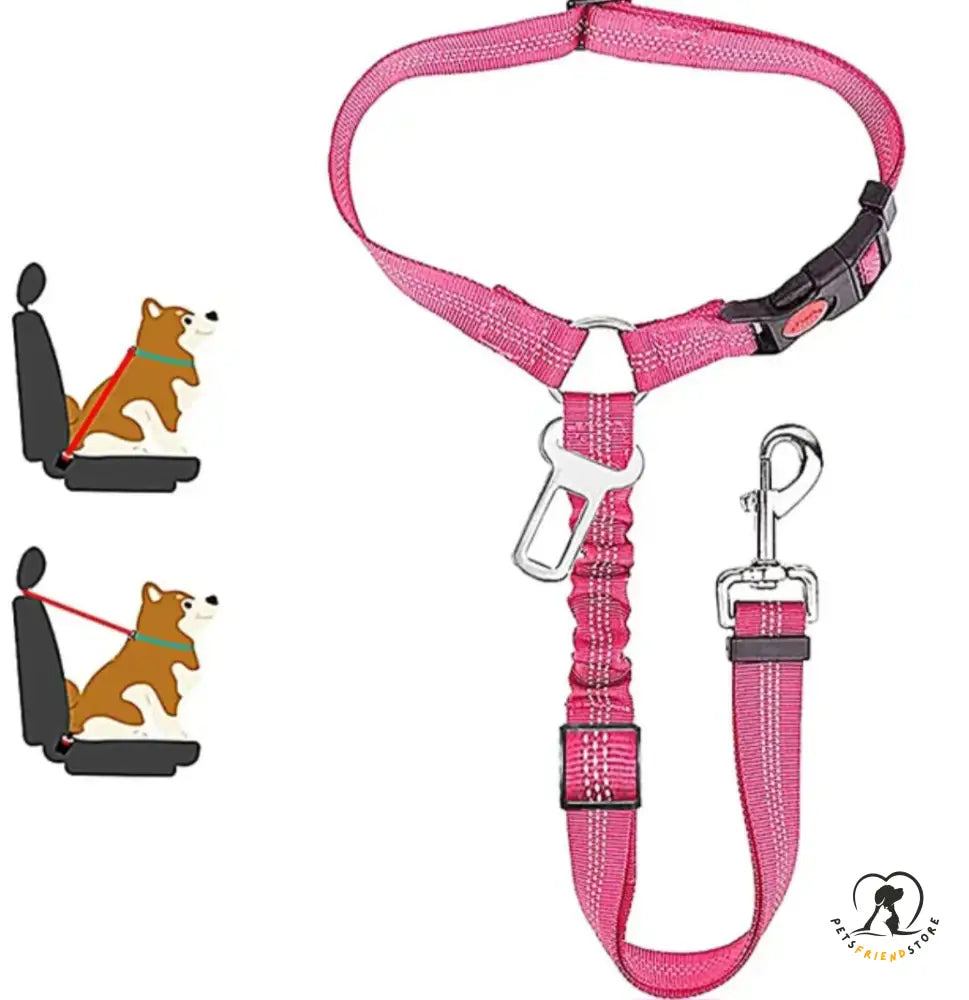 Petsfriendstore™Two-In-One Dog Safety Belt Rose-Red