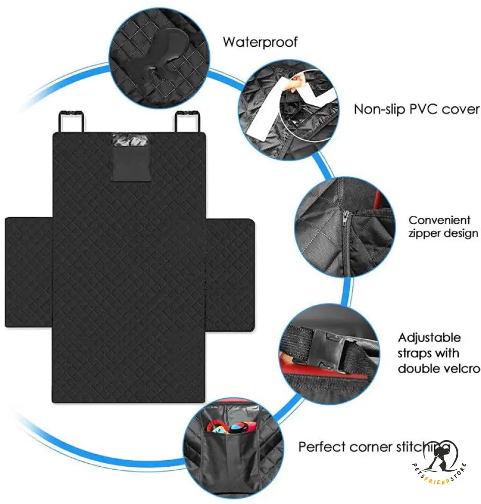 Waterproof dog car seat cover, durable and easy to install for protecting car seats