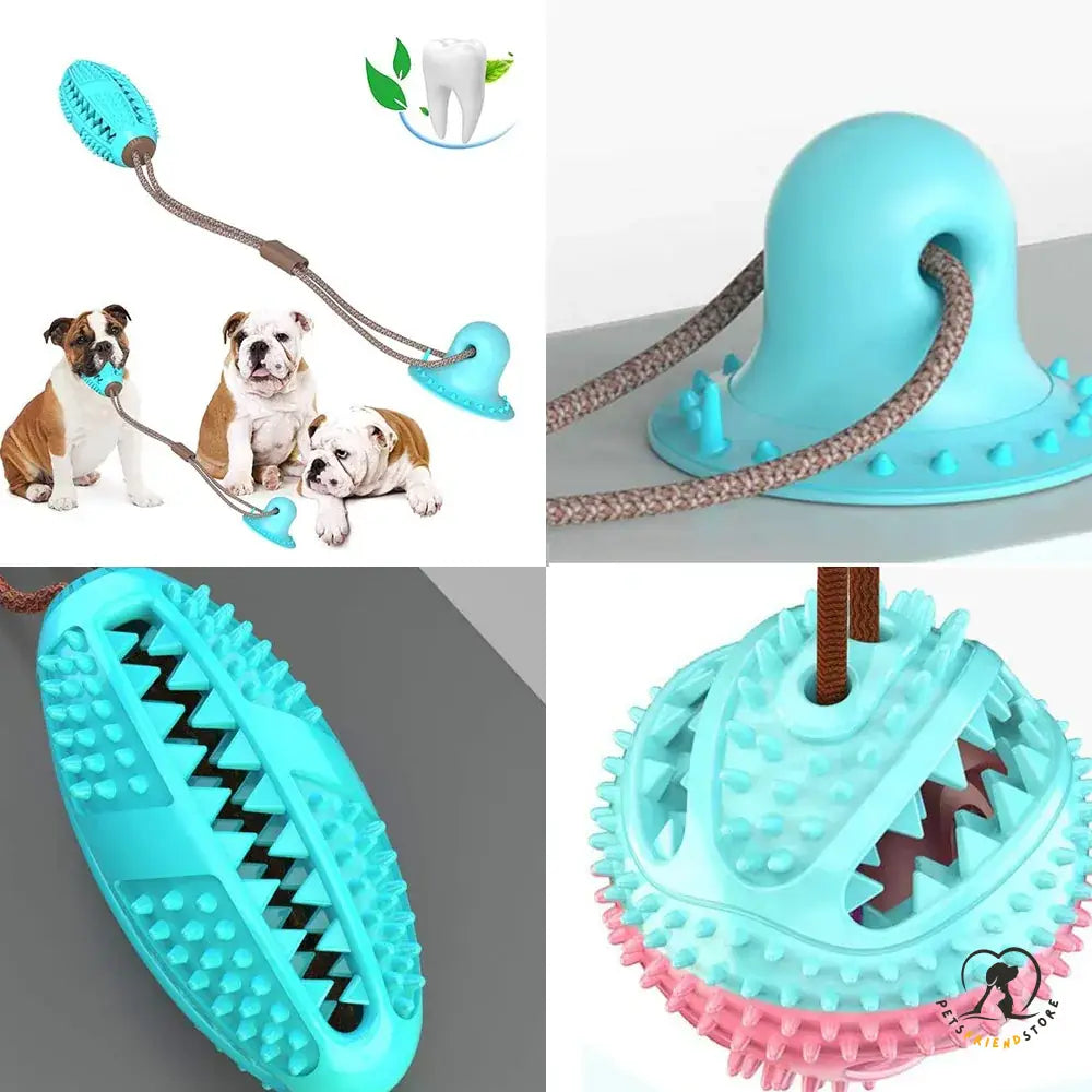 Silicon dog tug toy feeder, interactive play and feeding toy for dogs