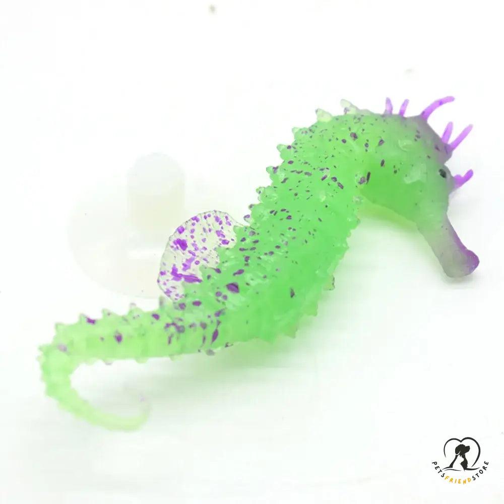 Silicone Luminous Sea Horse Aquarium Decoration Green