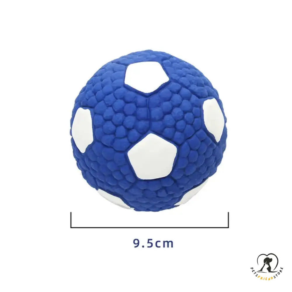 Squeaky Latex Rubber Dog Toy Blue / Football Large