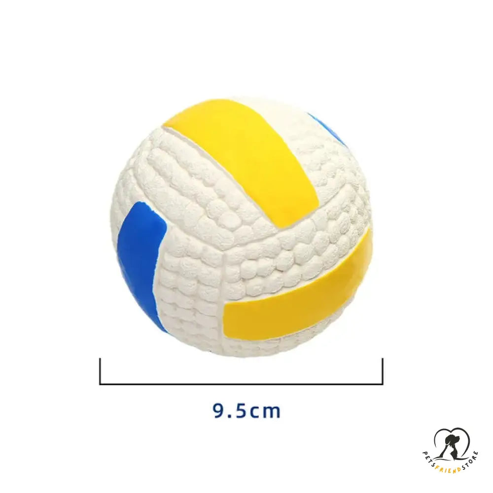 Squeaky Latex Rubber Dog Toy Yellow/White / Volleyball Large