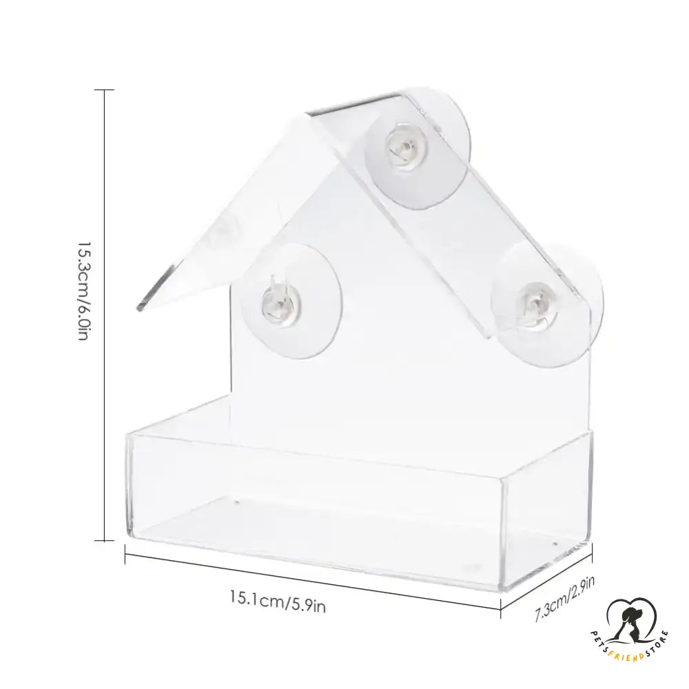 Suction Cup Bird Acrylic Feeder