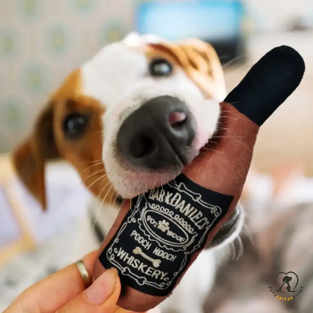 Whiskey Beer dog toy, squeaky and durable